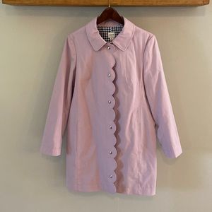 J.Crew Pink Scalloped Mac Coat